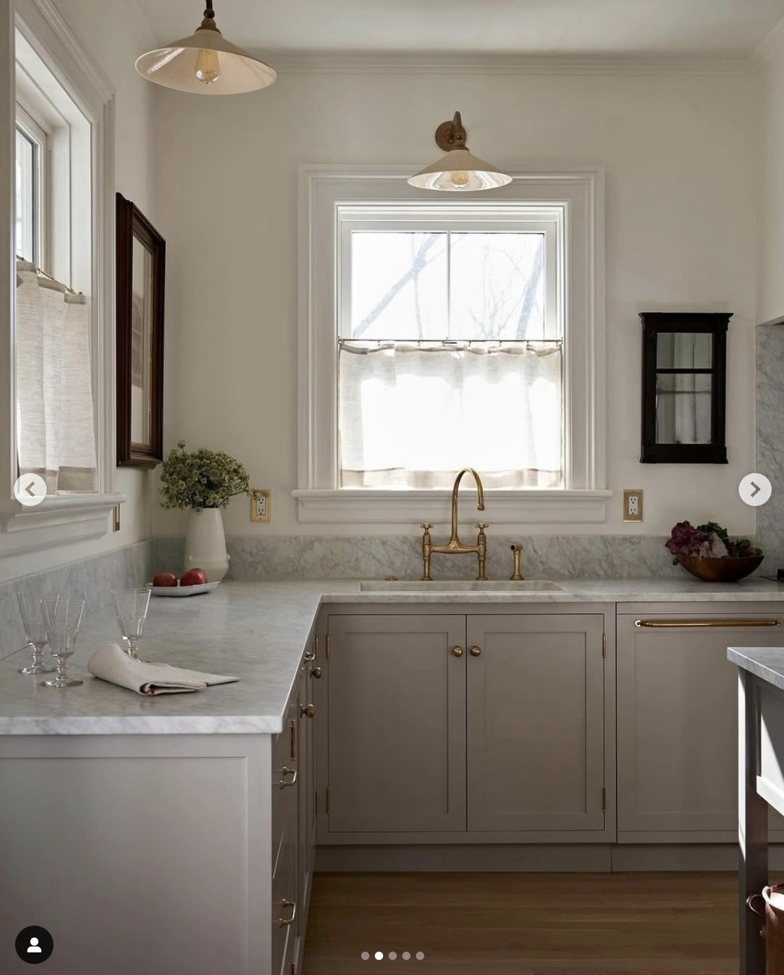 Farrow & Ball Purbeck Stone Paint Color in a Kitchen